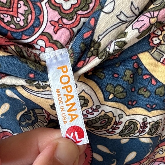 Popana Maxi Skirt with Paisley Pattern - Navy and Cream. - Picture 2 of 5